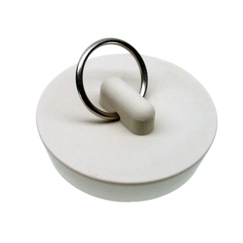 1-5/8 in. Rubber Drain Stopper in White (1 per Card) - Danco