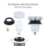 Universal Touch-Toe Tub Stopper in Chrome