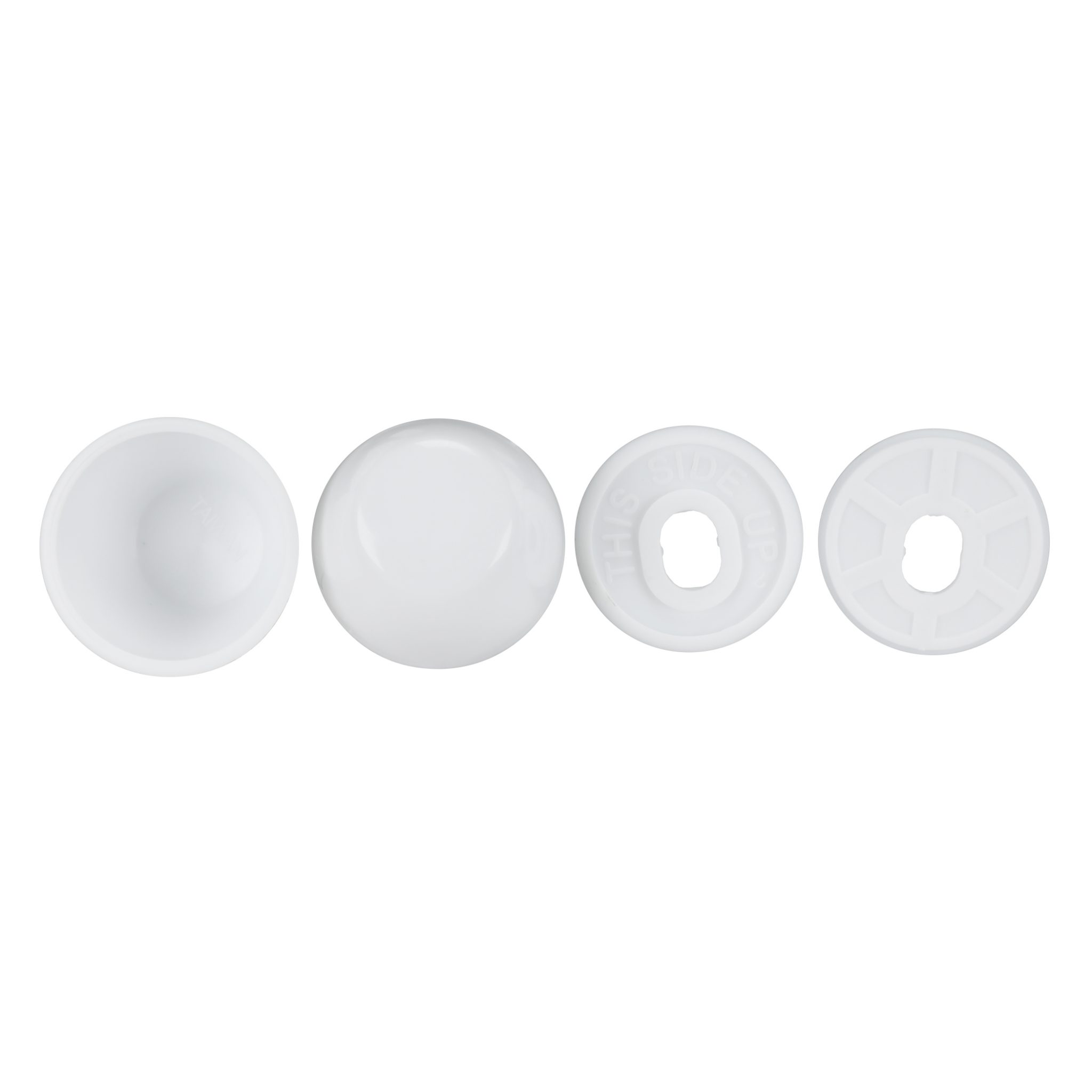 Universal Round Toilet Bolt Caps in White Plumbing Parts by Danco