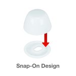 Universal Round Toilet Bolt Caps in White