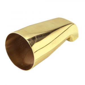Universal Tub Spout with Front Connection in Polished Brass