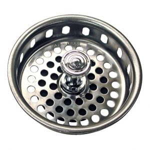 3-1/4 in. Basket Strainer with Drop Center Post in Chrome