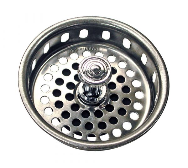 3-1/4 in. Basket Strainer with Drop Center Post in Chrome