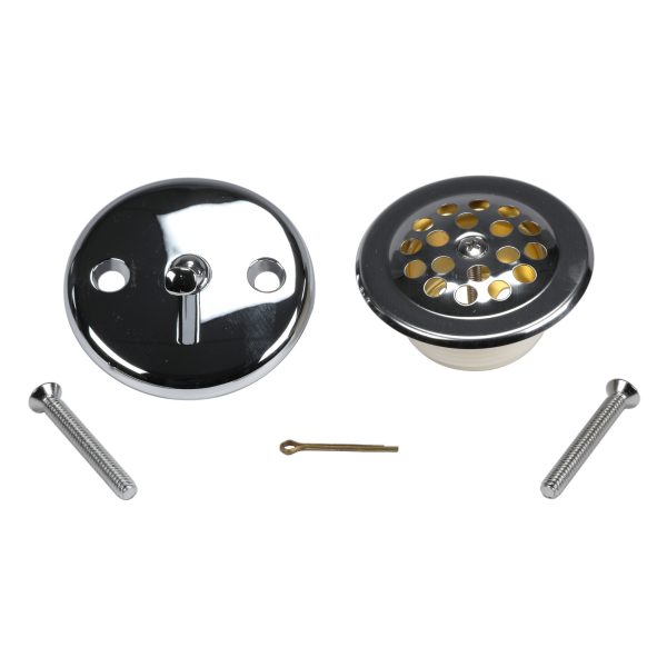Trip Lever Tub Drain Trim Kit with Overflow in Chrome
