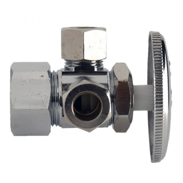 5/8 in. Comp. x 3/8 in. Comp. x 3/8 in. Comp. Dual Outlet Shut-Off Valve
