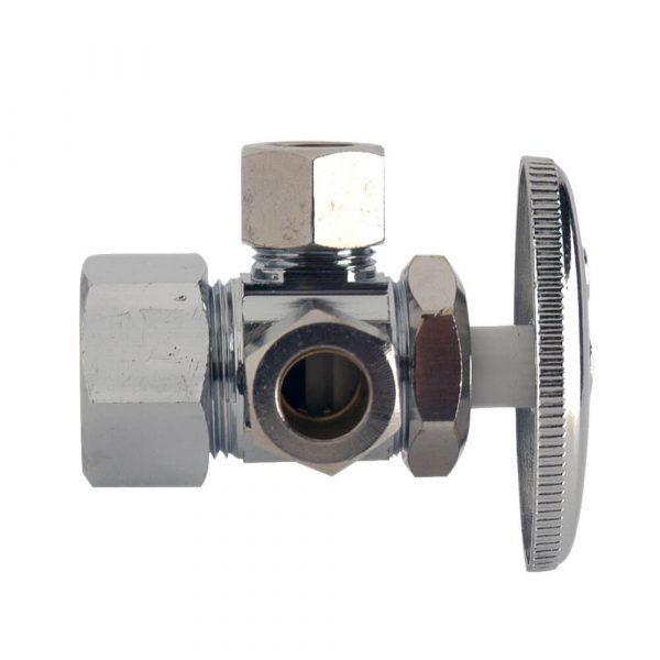 1/2 IPS x 3/8 in . Comp x 3/8 in. Comp. Dual Outlet Shut-Off Valve