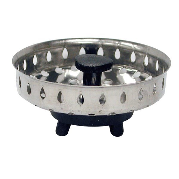 3/4 in. Basket Strainer with Rubber Stopper in Chrome
