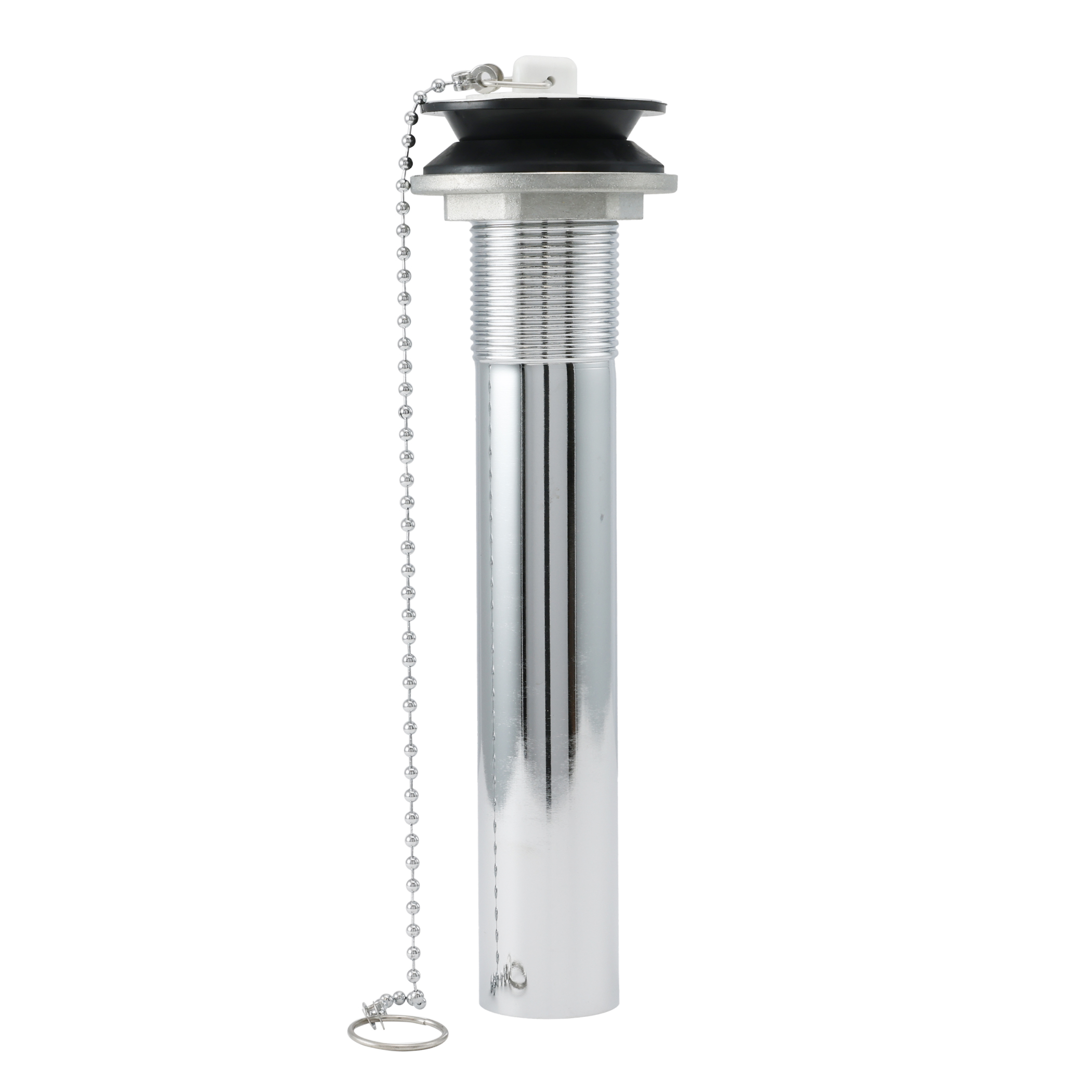 1-1/14 in. x 8 in. Brass Basin Drain with Stopper in Chrome
