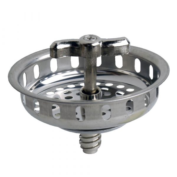 3-1/2 in. Twist Tight Strainer Basket in Chrome