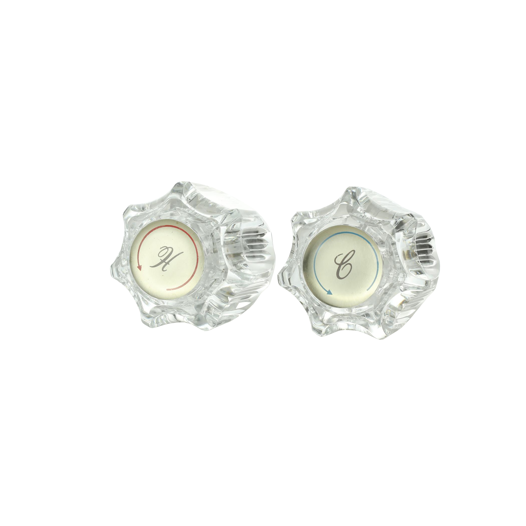 2-Pack Clear Acrylic Shower Handle Replacement – Hot & Cold Knobs, Compatible With Delta/Delex/Peerless, Marked C/H, Easy Install (5.5x4x4.5cm)