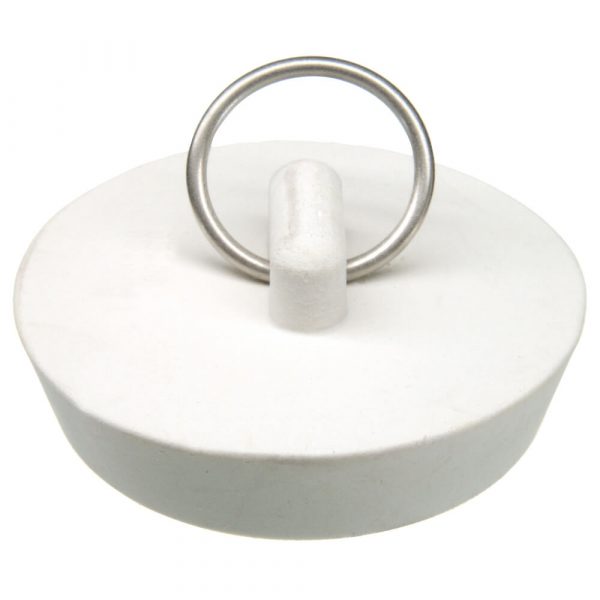 1-3/4 in. Rubber Drain Stopper in White (1 per Card)