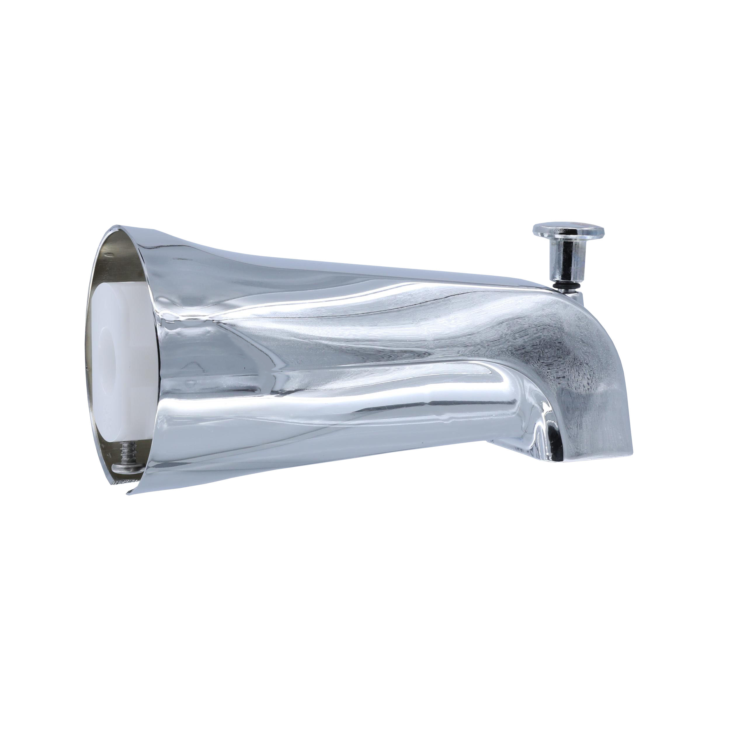 thumbnail image 2 of Metal Tub Spout With Diverter – Chrome Finish, Fits Threaded 1/2" Or 3/4" Bathtub Faucets 2 of 6