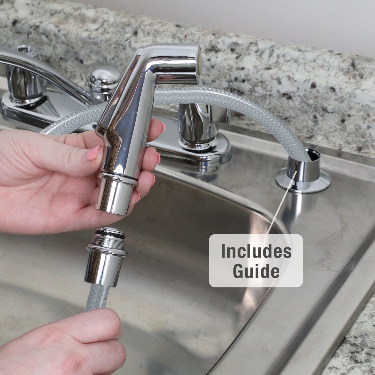 Kitchen Sink Spray Hose & Head in Chrome Danco