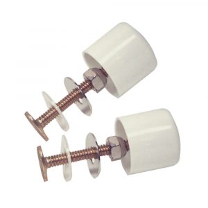 Plastic Toilet Bolt Closet Caps in White with Break-off Closet Bolts (2-Pack)