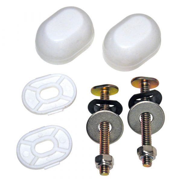 Closet Bolts with Oval Caps in White