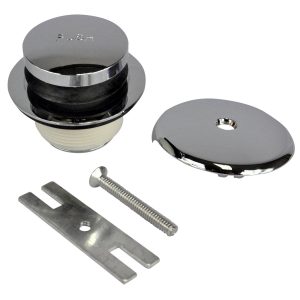 Touch-Toe Tub Drain Trim Kit with Overflow in Chrome