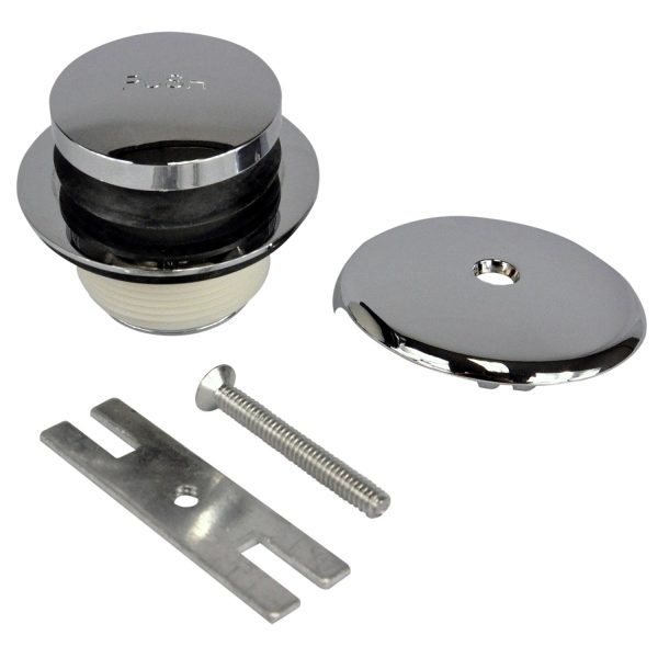 Touch-Toe Tub Drain Trim Kit with Overflow in Chrome
