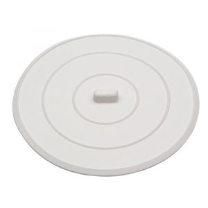 5 in. Flat Suction Sink Stopper in White