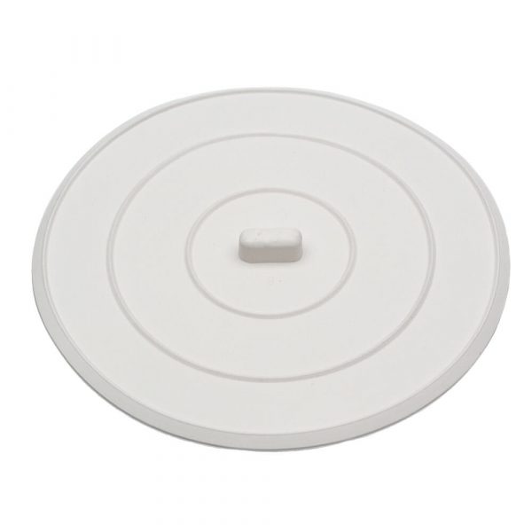 5 in. Flat Suction Sink Stopper in White