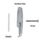 3rd image of Single Hole Bathtub Drain Overflow Plate in Chrome
