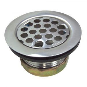 Flat Kitchen Sink Strainer Assembly in Chrome