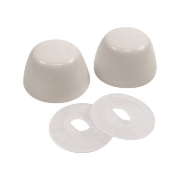 Universal Toilet Bolt Caps in Almond