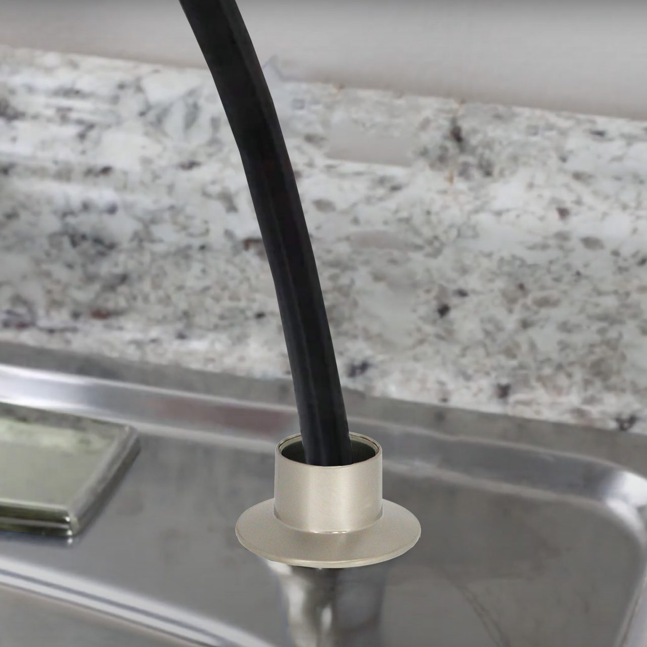 Universal Kitchen Spray Hose Guide in Brushed Nickel Danco