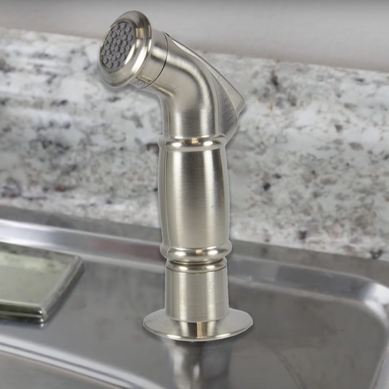 Universal Kitchen Spray Hose Guide in Brushed Nickel Danco