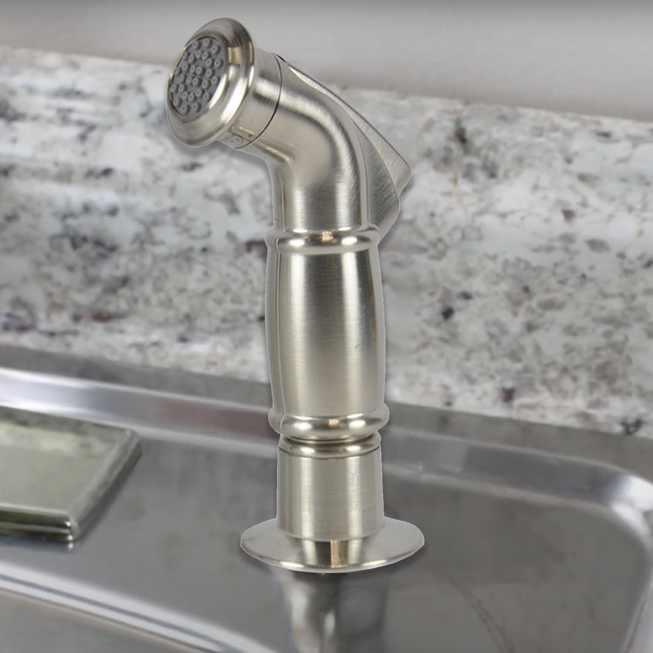 Universal Kitchen Spray Hose Guide in Brushed Nickel