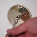 Single Hole Bathtub Drain Overflow Plate in Brushed Nickel