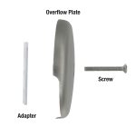 4th image of Single Hole Bathtub Drain Overflow Plate in Brushed Nickel