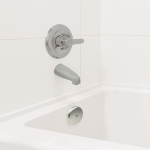1st image of Single Hole Bathtub Drain Overflow Plate in Brushed Nickel