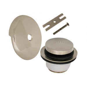 Touch-Toe Tub Drain Trim Kit with Overflow in Brushed Nickel
