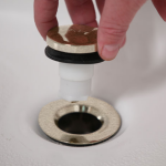 2nd image of Touch-Toe Tub Drain Trim Kit with Overflow in Brushed Nickel