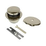 3rd image of Touch-Toe Tub Drain Trim Kit with Overflow in Brushed Nickel