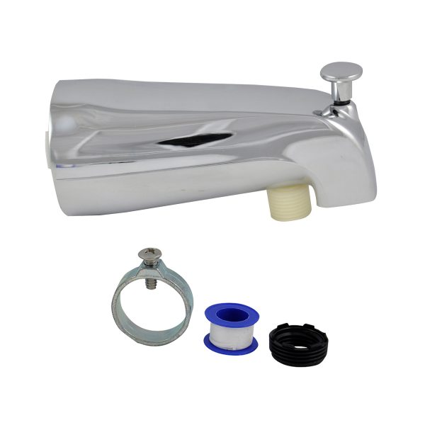 Universal Tub Spout with Handheld Shower Connection in Chrome