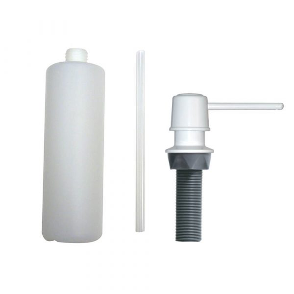 Universal Soap Dispenser with Straight Nozzle in Ice White