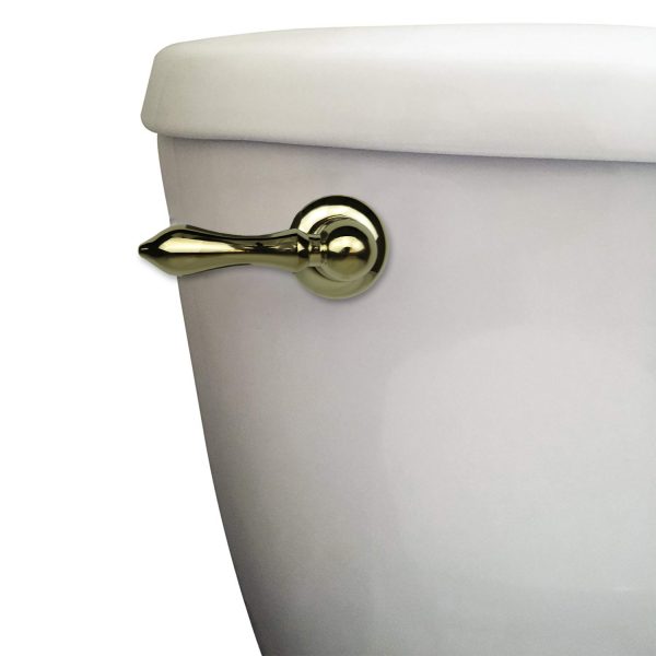 Universal Decorative Toilet Handle in Polished Brass
