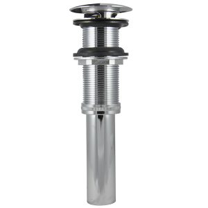 Decorative Push-Button Sink Drain without Overflow in Chrome