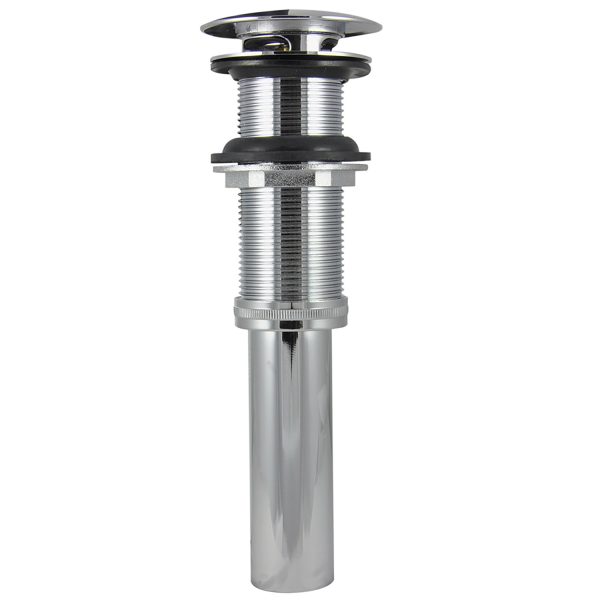 Decorative Push-Button Sink Drain without Overflow in Chrome