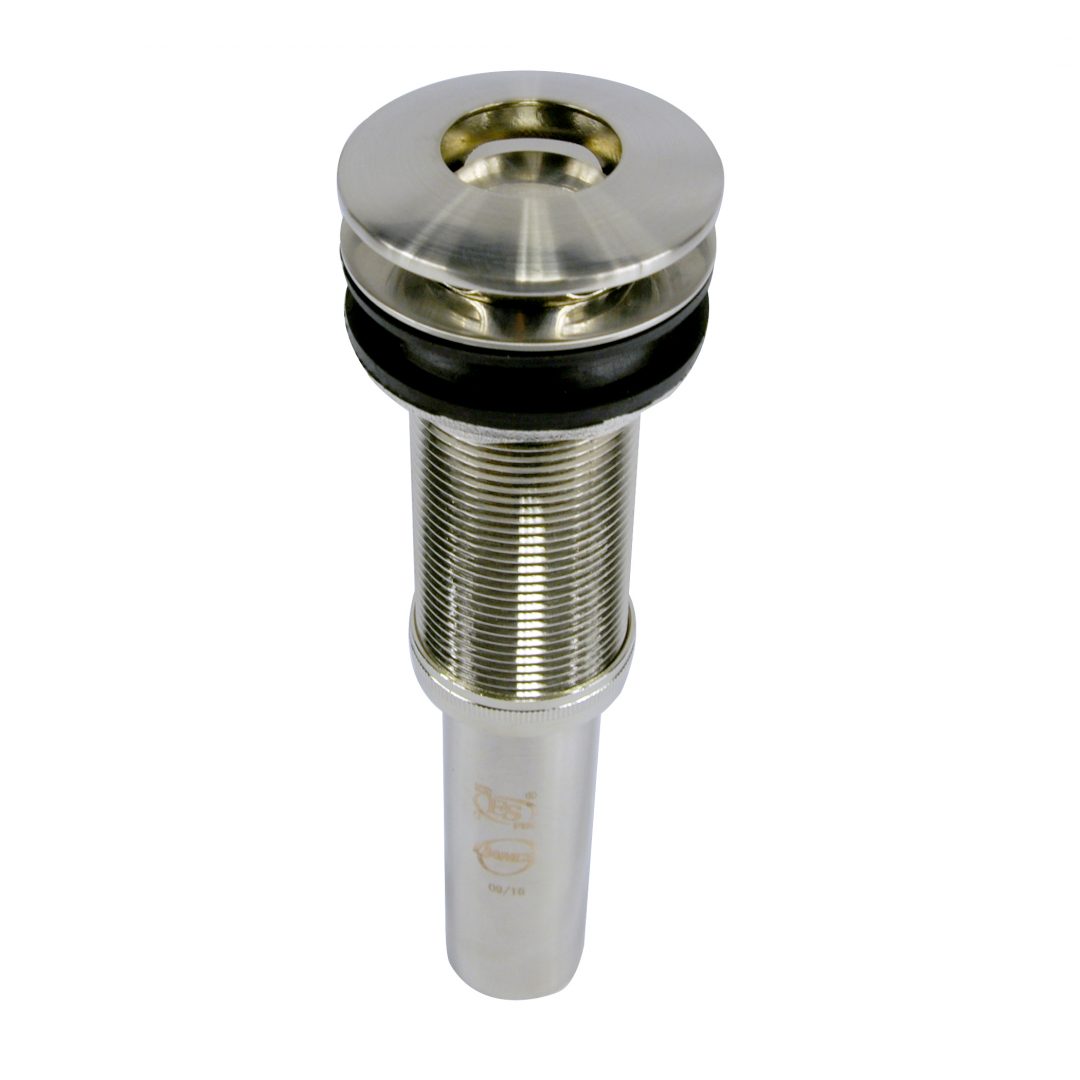 Decorative PushButton Sink Drain without Overflow in Brushed Nickel