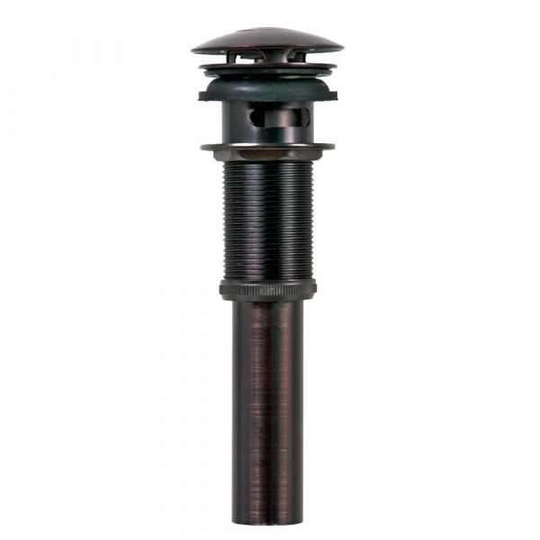 Push Button Sink Drain with Overflow in Oil Rubbed Bronze