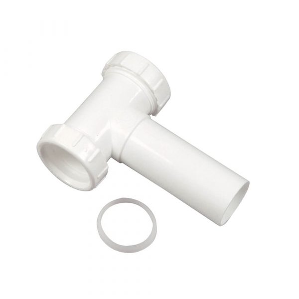 1-1/2 in. Slip Joint Center Outlet Tee in White