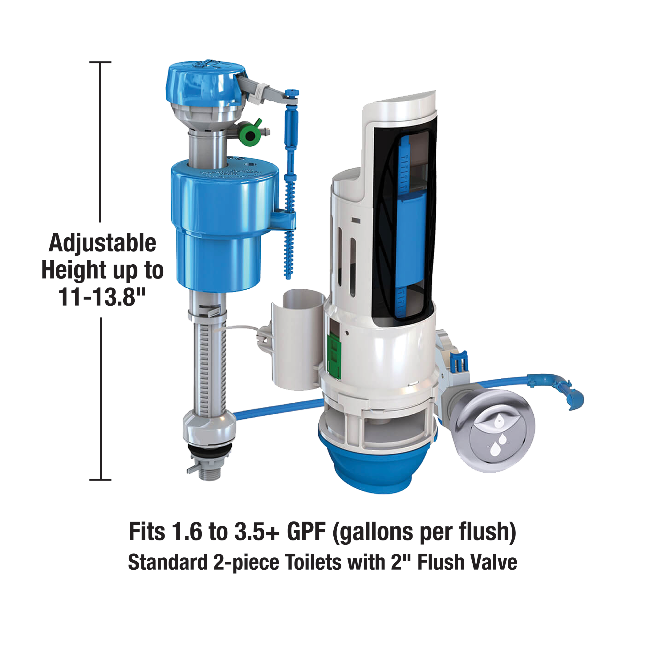 HYR460 Water-Saving Toilet Total Repair Kit with Dual Flush Valve HYR460 Water-Saving Toilet Total Repair Kit with Dual Flush Valve
