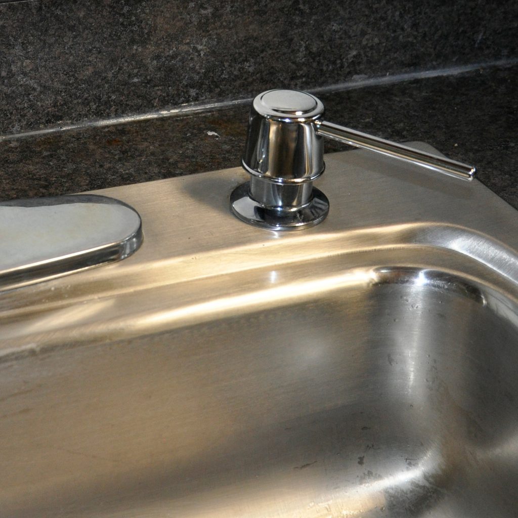 Universal Soap Dispenser with Straight Nozzle in Chrome Danco