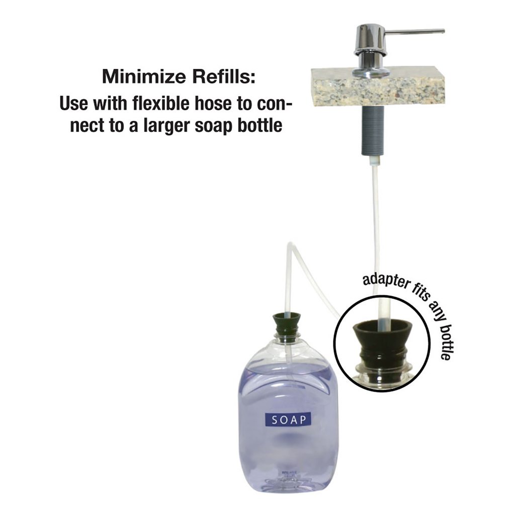 Universal Soap Dispenser with Straight Nozzle in Chrome Danco