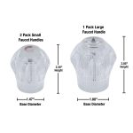 Large Universal Replacement Faucet Handle in Clear Acrylic