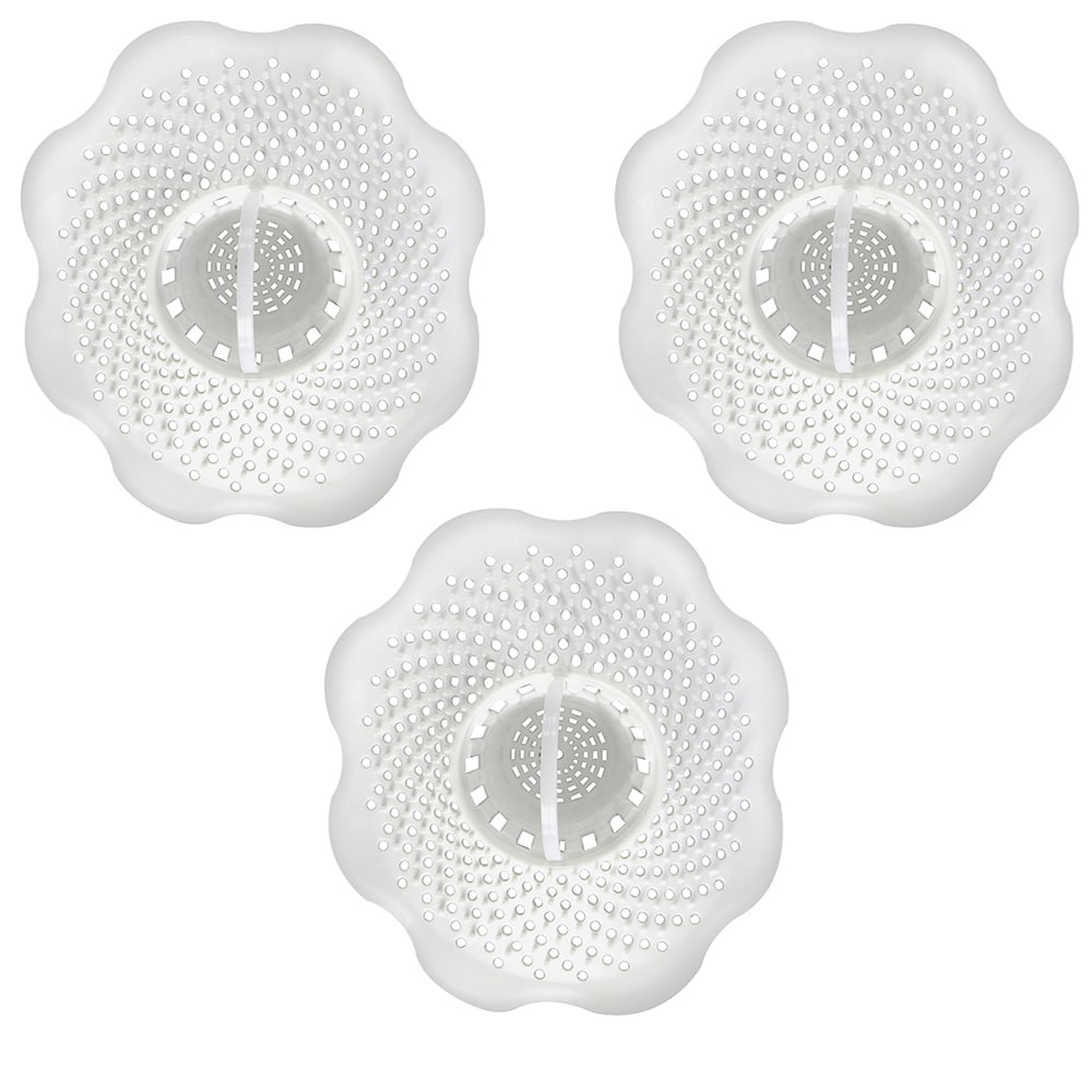 Danco 10306 Microban Hair Catcher, Bathroom and Bathtub Strainer White, 2  Pack