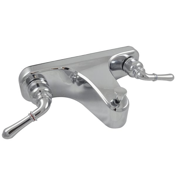 8 in. Mobile Home Center-Set Tub/Shower Faucet with Lever Handles in Chrome