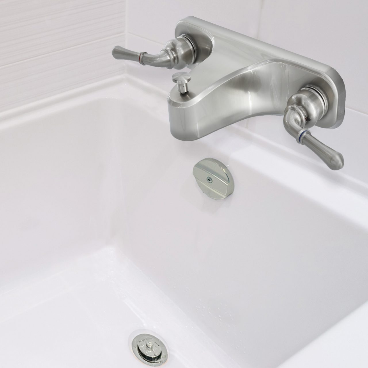 8 in. Mobile Home Off-Set Tub/Shower Faucet with Lever Handles in ...